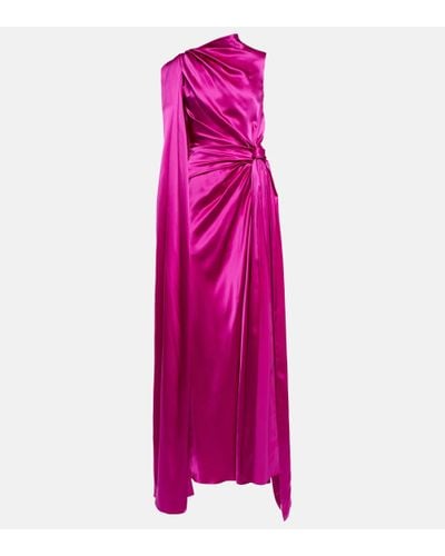 ROKSANDA Orien Asymmetrical Draped Silk Satin Gown - Pink