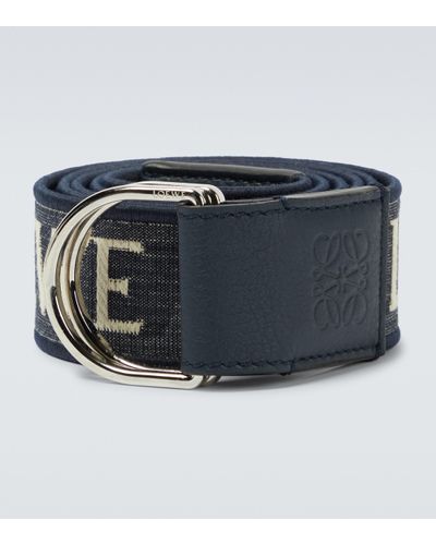 Loewe Logo Leather Belt - Blue