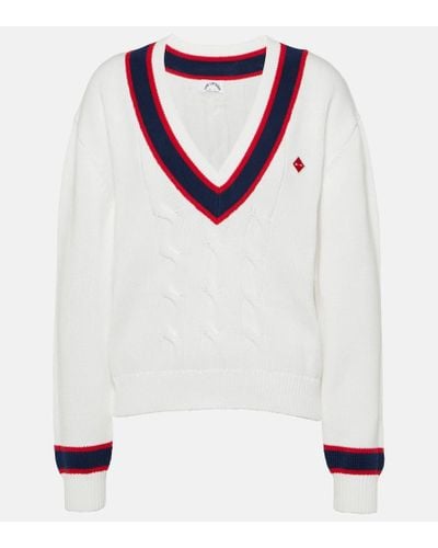 The Upside Deuce Sonny Cable-knit Cotton Sweater - White