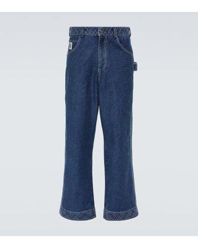 Bode Jeans anchos con bordados Knolly Brook - Azul