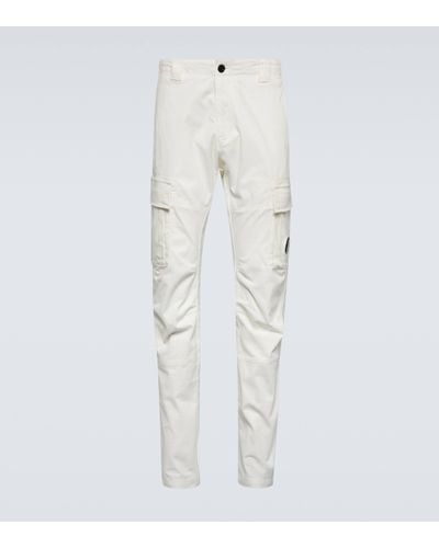 C.P. Company Cotton Sateen Cargo Trousers - White