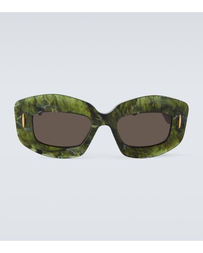 Loewe Screen Rectangular Sunglasses - Green