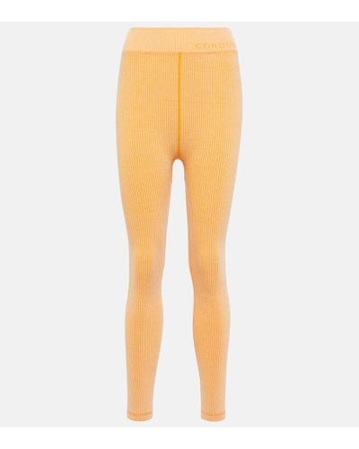 CORDOVA Sierra Ribbed-knit High-rise leggings - Orange