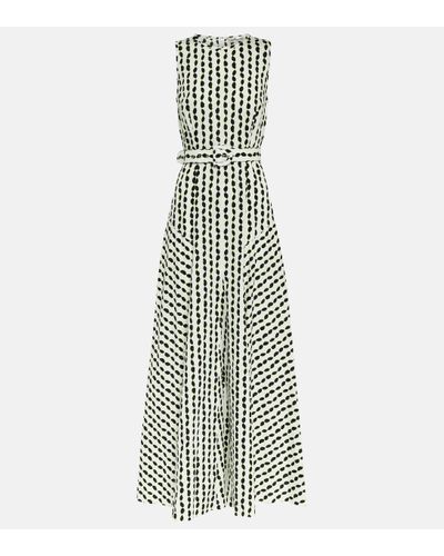 Diane von Furstenberg Robe longue Elliot imprimee en coton et lin - Blanc