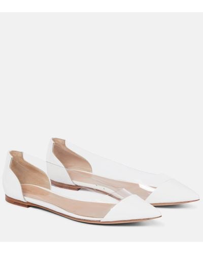 Gianvito Rossi Plexi Leather And Pvc Ballet Flats - White