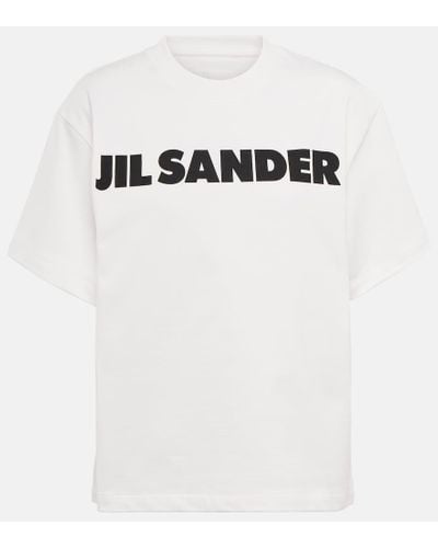 Jil Sander Camiseta de algodon oversized con logo - Blanco