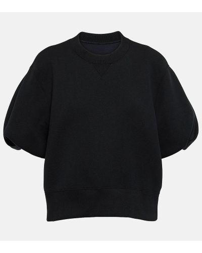 Sacai Cotton-blend Jersey Sweatshirt - Black