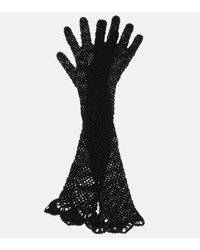 The Row Constant Cotton Lace Gloves - Black