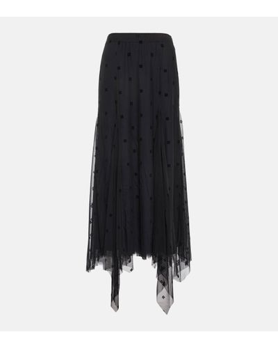 Givenchy Jupe midi en tulle a pois - Noir