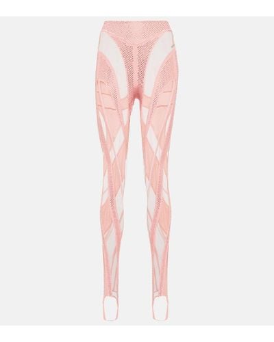 Mugler Paneled Stirrup leggings - Pink