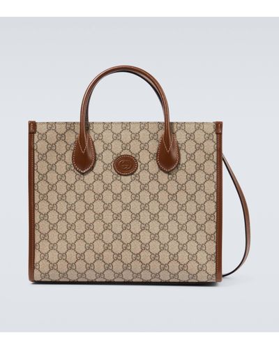 Gucci Retro Monogram-pattern Canvas Tote Bag - Brown