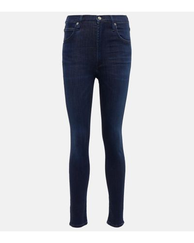 Citizens of Humanity Jean skinny Chrissy a taille haute - Bleu