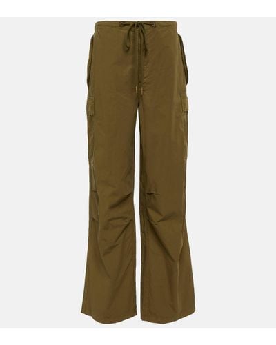 Nili Lotan Lison Cotton Poplin Cargo Trousers - Green