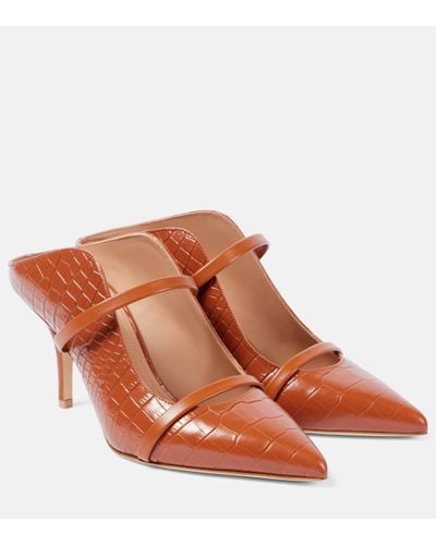 Malone Souliers Maureen 70 Leather Mules - Brown