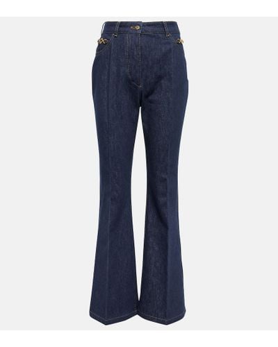 Patou Embellished High-rise Flared Jeans - Blue