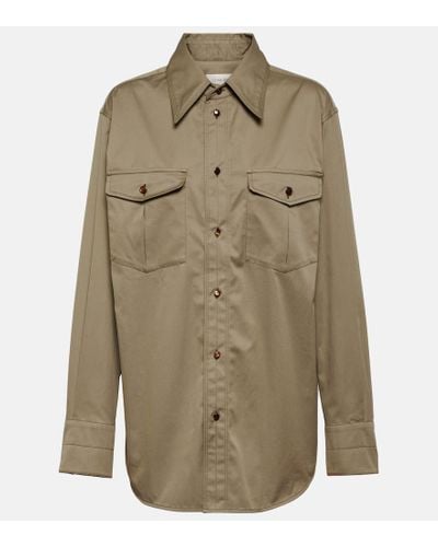 Lemaire Western Cotton Twill Shirt - Green