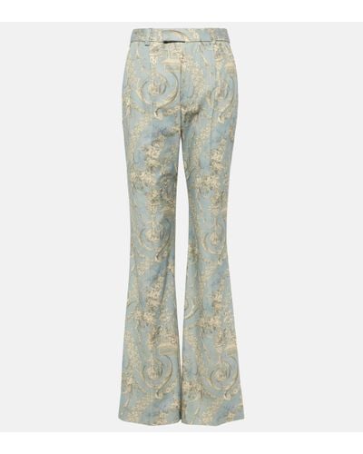 Vivienne Westwood Ray Printed High-rise Cotton Flared Trousers - Green