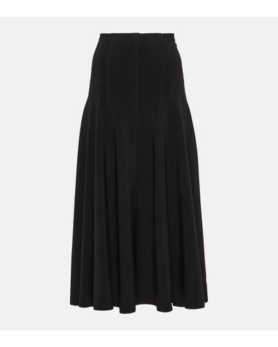 Norma Kamali Grace High-rise Jersey Midi Skirt - Black