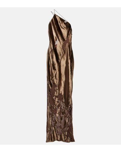 The Sei Robe longue en velours de soie - Marron