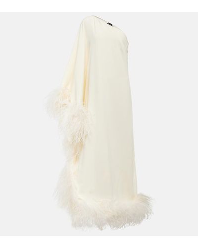 ‎Taller Marmo Novia - vestido de fiesta Ubud con plumas - Blanco