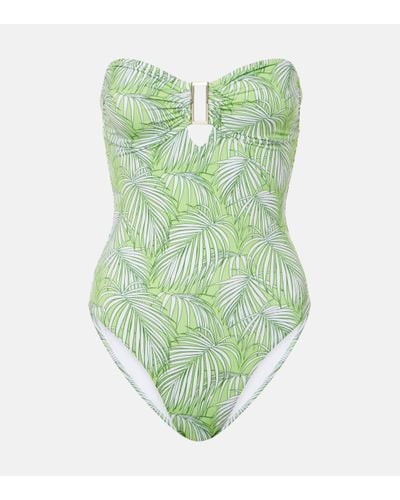 Melissa Odabash Como Printed Strapless Swimsuit - Green