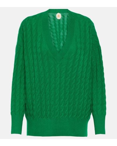 Jardin Des Orangers Cable-knit Cashmere Sweater - Green