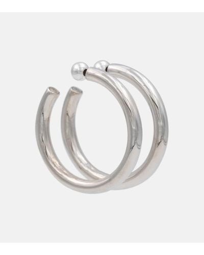 Sophie Buhai Everyday Medium Sterling Silver Hoop Earrings - White