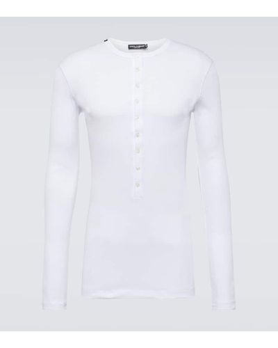 Dolce & Gabbana Henley-Hemd Re-Edition aus Baumwoll-Jersey - Weiß