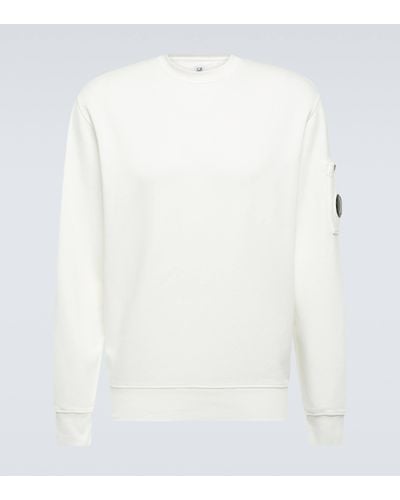 C.P. Company Lens Cotton Fleece Sweatshirt - White