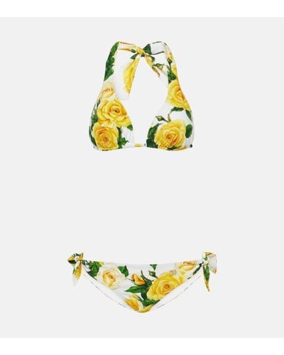 Dolce & Gabbana Bikini con stampa floreale - Giallo