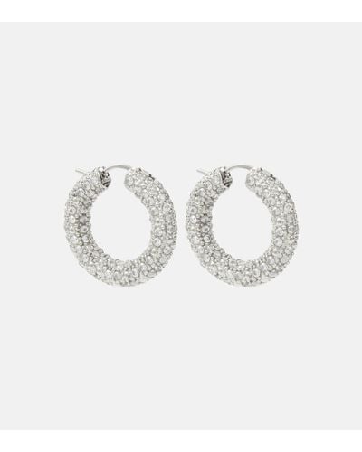 Jil Sander Crystal-embellished Hoop Earrings - White