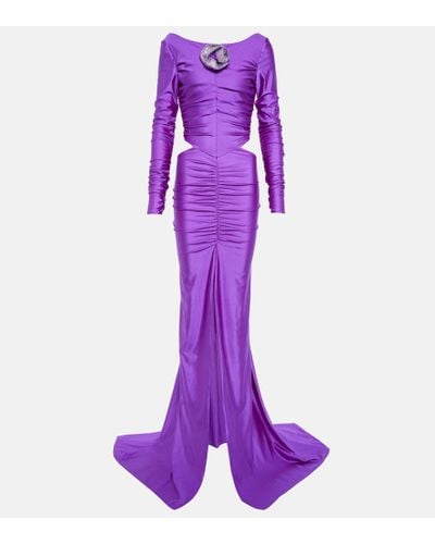 GIUSEPPE DI MORABITO Corsage Cutout Gown - Purple
