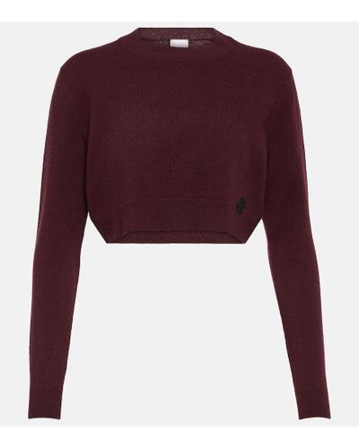 Patou Cropped Cashmere Wool Sweater - Purple