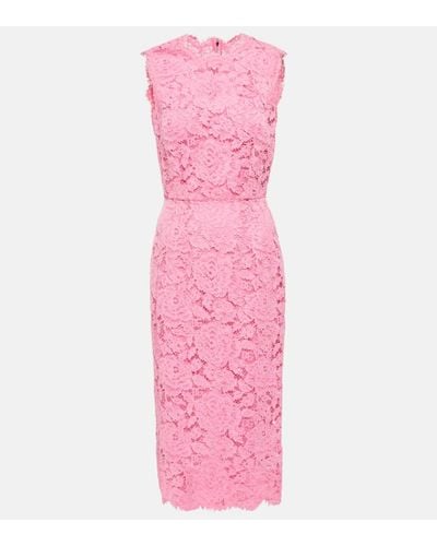 Dolce & Gabbana Midikleid aus Spitze - Pink