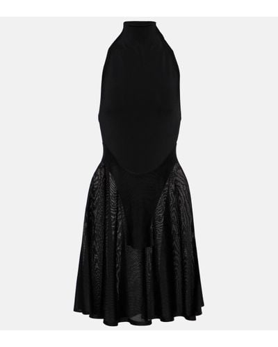 Alaïa Jersey And Mesh Minidress - Black