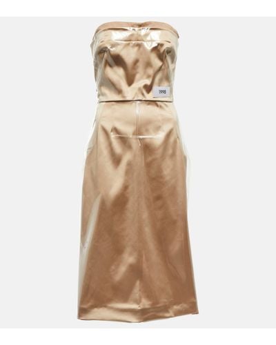 Dolce & Gabbana X Kim Ruched Midi Dress - Natural