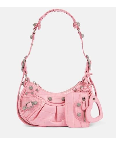 Balenciaga Le Cagole Xs Leather Shoulder Bag - Pink