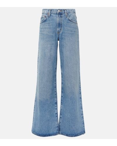 Agolde Clara Low-rise Wide-leg Jeans - Blue