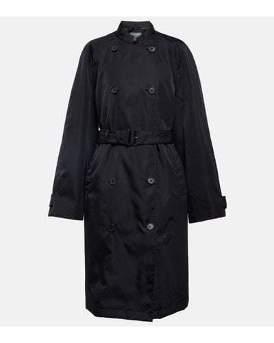 Prada Re-nylon Double-breasted Raincoat - Black