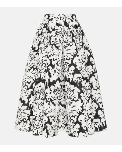 Alexander McQueen Pleated Printed Midi Skirt - Black