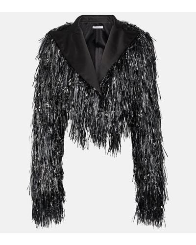 LAQUAN SMITH Giacca cropped Tinsel - Nero