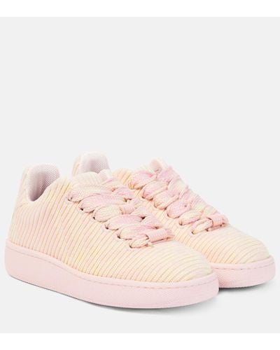 Burberry New Sneaker Checked Canvas Sneakers - Pink