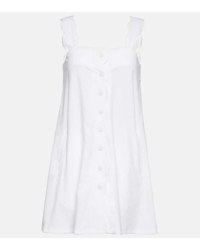 Marysia Swim Vestido corto de algodon festoneado - Blanco