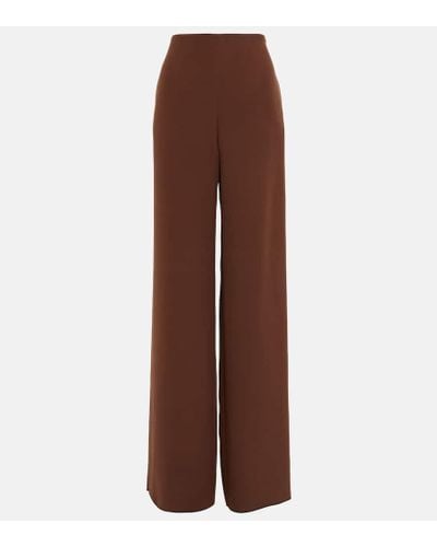 Valentino Wide-leg Silk Pants - Brown