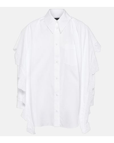 Simone Rocha Embroidered Cotton Shirt - White
