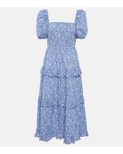 Polo Ralph Lauren Vestido largo de algodon floral - Azul
