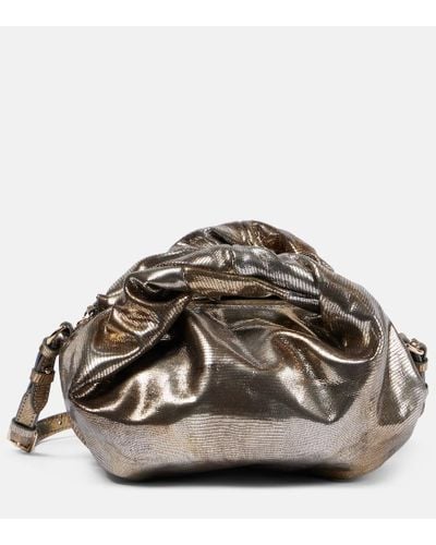 Dries Van Noten Clutch in pelle metallizzata - Metallizzato