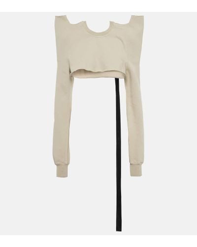 Rick Owens Top cropped DRKSHDW in cotone - Bianco