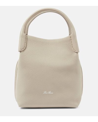 Loro Piana Bale Small Leather Tote Bag - Natural