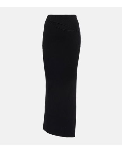 Christopher Esber Cutout Ribbed-knit Maxi Skirt - Black